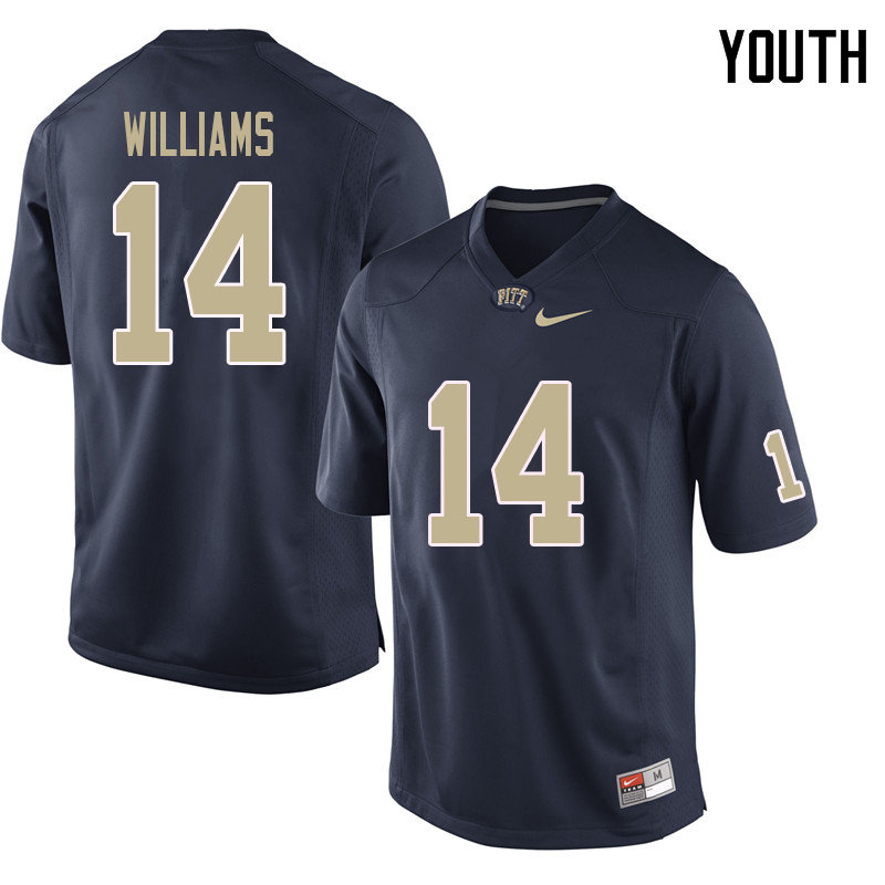 Youth #14 Marquis Williams Pittsburgh Panthers College Football Jerseys Sale-Navy